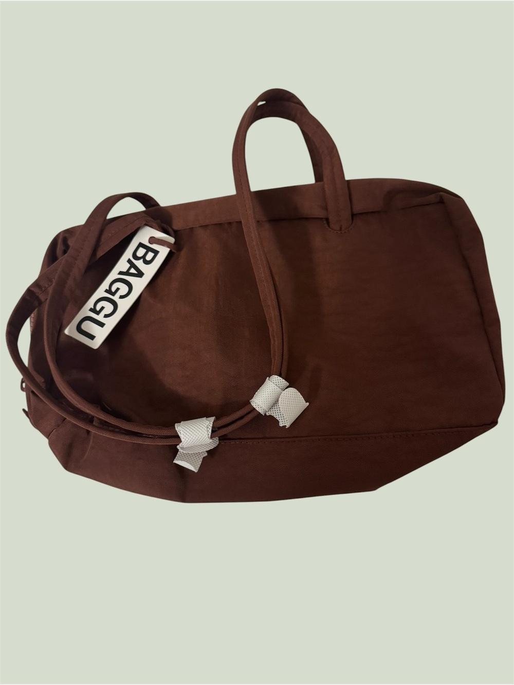 BAGGU mahogany bowler bag